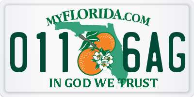 FL license plate 0116AG