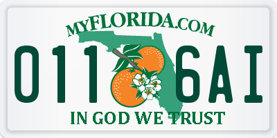 FL license plate 0116AI