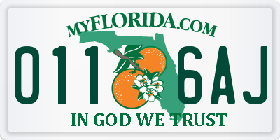 FL license plate 0116AJ