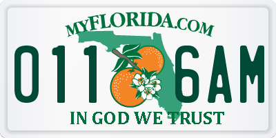 FL license plate 0116AM