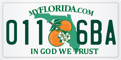 FL license plate 0116BA
