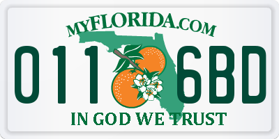 FL license plate 0116BD