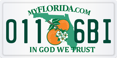 FL license plate 0116BI