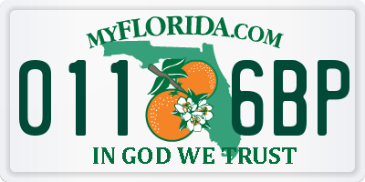 FL license plate 0116BP