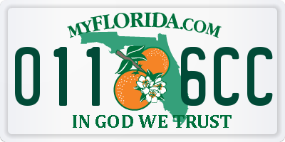 FL license plate 0116CC