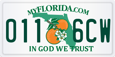 FL license plate 0116CW