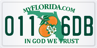 FL license plate 0116DB