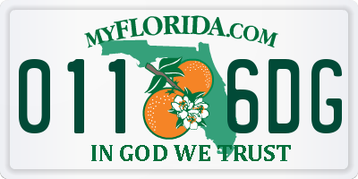FL license plate 0116DG