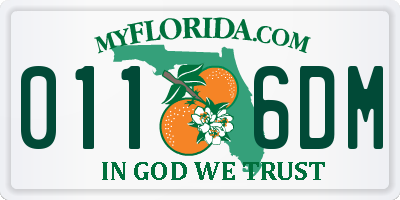 FL license plate 0116DM