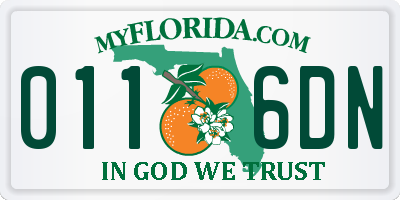 FL license plate 0116DN