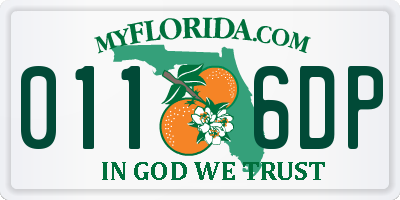 FL license plate 0116DP