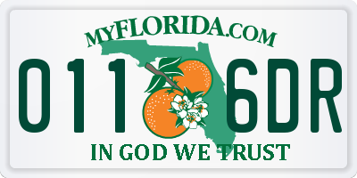 FL license plate 0116DR