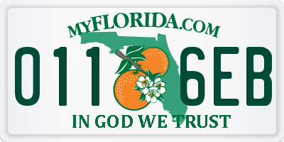 FL license plate 0116EB