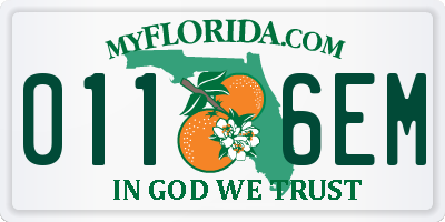 FL license plate 0116EM
