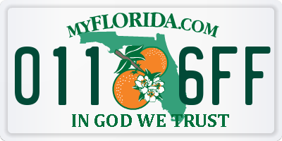 FL license plate 0116FF