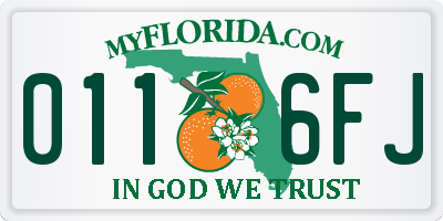 FL license plate 0116FJ