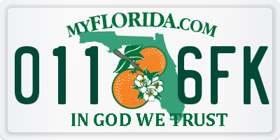 FL license plate 0116FK
