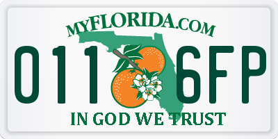 FL license plate 0116FP