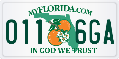 FL license plate 0116GA
