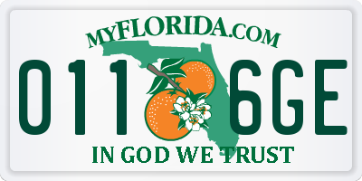FL license plate 0116GE