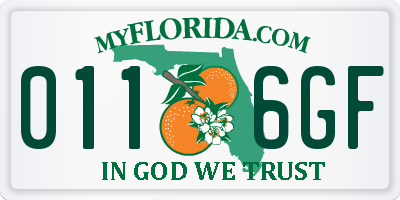 FL license plate 0116GF