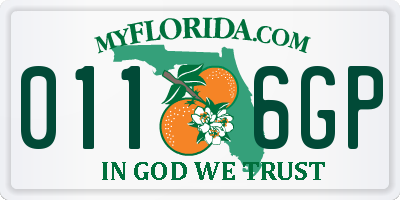 FL license plate 0116GP