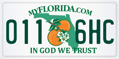 FL license plate 0116HC