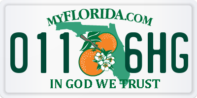 FL license plate 0116HG