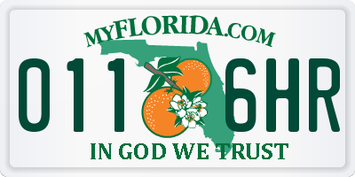 FL license plate 0116HR