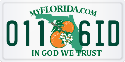 FL license plate 0116ID