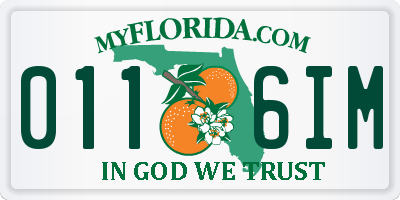 FL license plate 0116IM