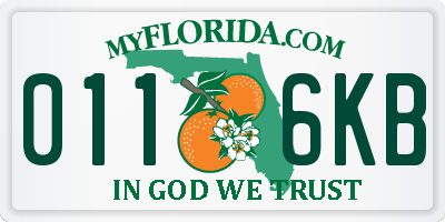 FL license plate 0116KB
