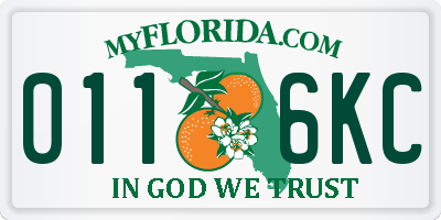FL license plate 0116KC