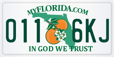 FL license plate 0116KJ