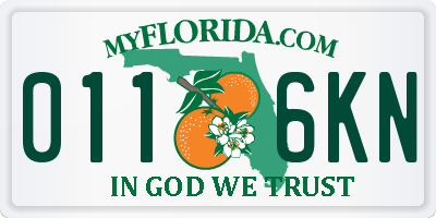 FL license plate 0116KN