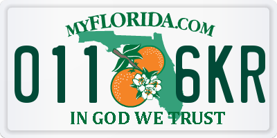 FL license plate 0116KR
