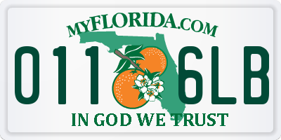 FL license plate 0116LB