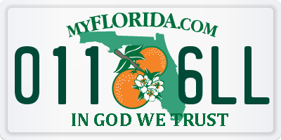 FL license plate 0116LL