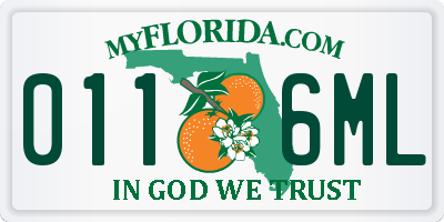 FL license plate 0116ML