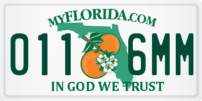 FL license plate 0116MM