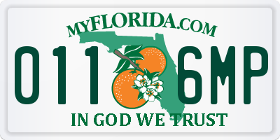 FL license plate 0116MP
