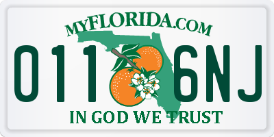 FL license plate 0116NJ