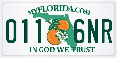 FL license plate 0116NR
