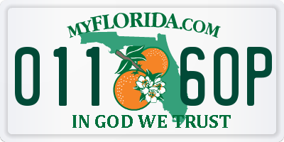 FL license plate 0116OP