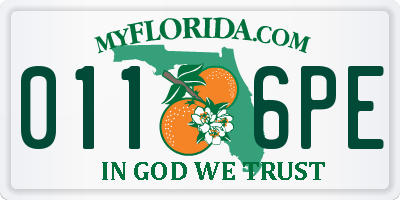 FL license plate 0116PE