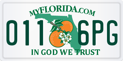 FL license plate 0116PG