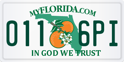 FL license plate 0116PI
