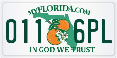 FL license plate 0116PL