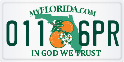 FL license plate 0116PR