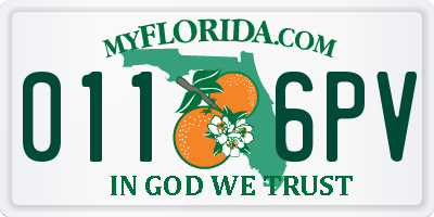 FL license plate 0116PV